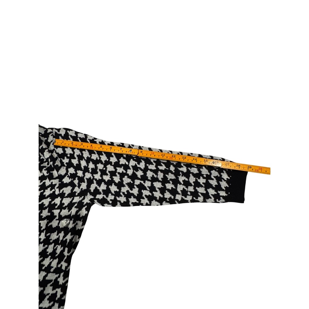 Ann Taylor Factory Womens Houndstooth Cotton Knit Sweater Black White NWT M - Picture 6 of 6